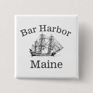 Bar Harbour Maine 2 Inch Square Button