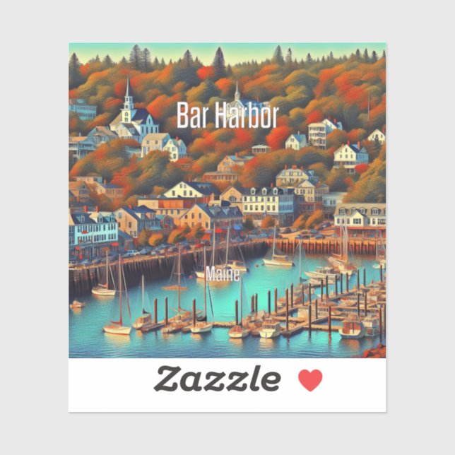 Bar Harbour Maine 3 Inch Vinyl Sticker (Sheet)