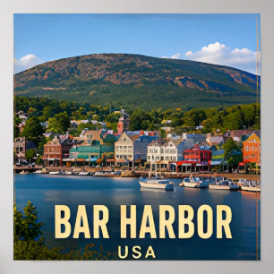 Bar Harbour Maine Acadia Travel Gift Poster