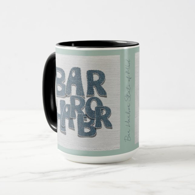 Bar Harbour Maine Denim Mug (Front Left)