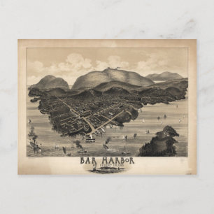 Bar Harbour, Maine in 1886 Postcard