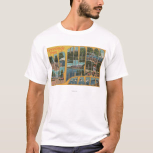 Bar Harbour, Maine - Large Letter Scenes T-Shirt