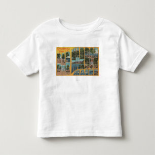 Bar Harbour, Maine - Large Letter Scenes Toddler T-shirt