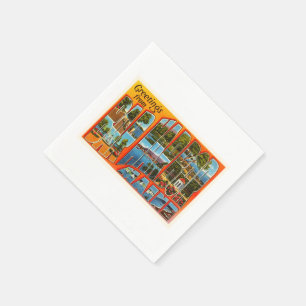 Bar Harbour Maine ME Old Vintage Travel Souvenir Napkin