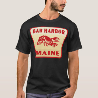 Bar Harbour Maine Retro Badge Tan T-Shirt