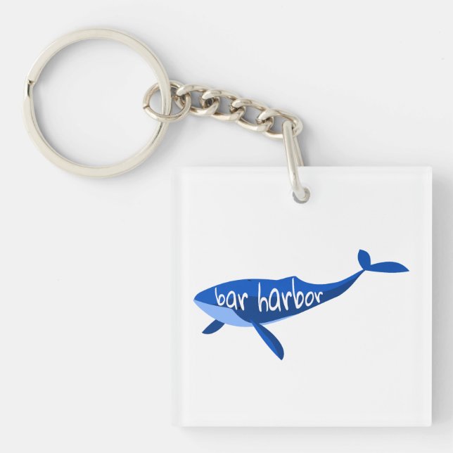 Bar Harbour Maine Whale Keychain (Front)