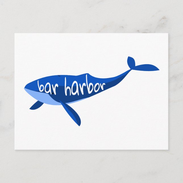 Bar Harbour Maine Whale Postcard (Front)