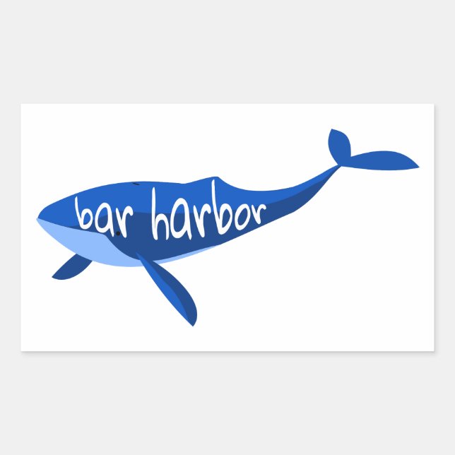 Bar Harbour Maine Whale Sticker (Front)