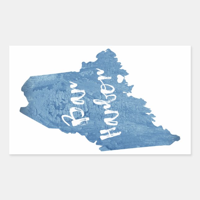 Bar Harbour Maine Wood Grain Sticker (Front)