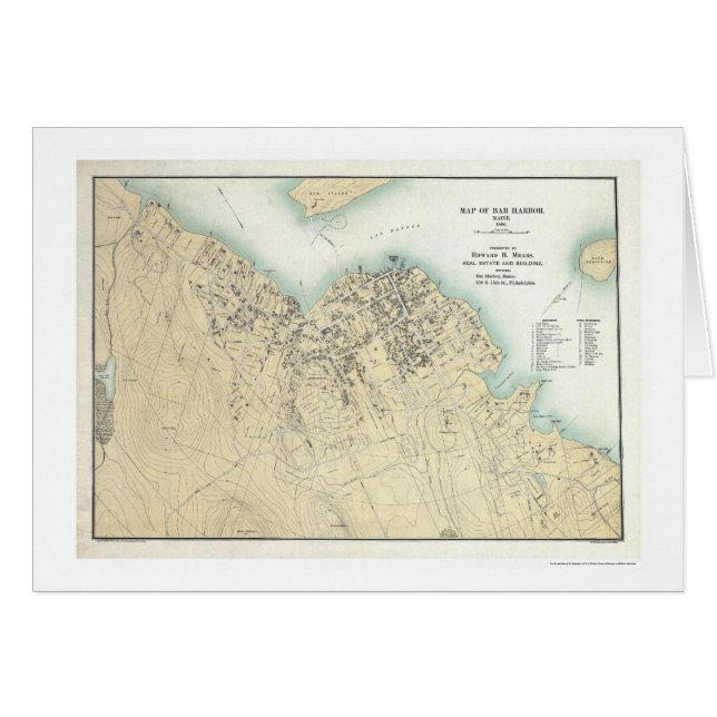 Bar Harbour, ME Plan Map 1896 (Front Horizontal)