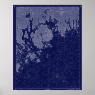 Bar Harbour Mount Desert ME Map Nautical Chart Art