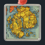 Bar Harbour Mt Desert Map Metal Ornament<br><div class="desc">The Maine's coast at Mt Desert Island,  Acadia National Park.  This is a terrific old,  vintage map of the Bar Harbour area.  It makes a colourful ornament to put on your tree or give as a gift. It features landmarks and Frenchman Bay,  Blue Hill Bay and more.</div>