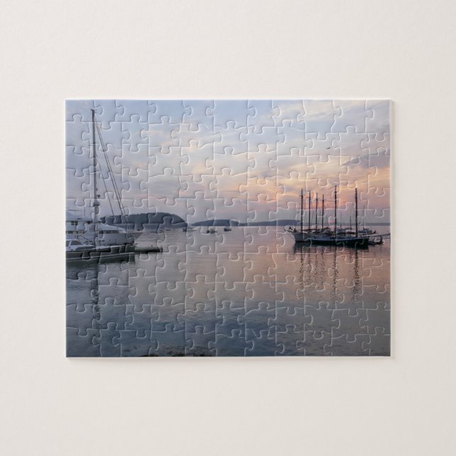 Bar Harbour Ships at Sunrise I Jigsaw Puzzle (Horizontal)