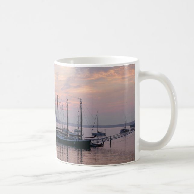 Bar Harbour Ships at Sunrise II Coffee Mug (Right)