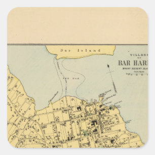 Bar Harbour Square Sticker