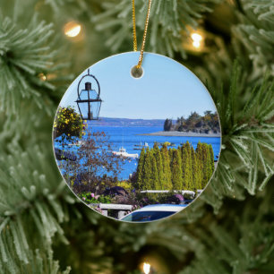 Bar Harbour with Coordinates Ornament