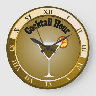 Bar Horloge Cocktail Doré