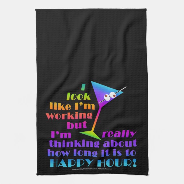 Bar, Kitchen, Bath Towels - How long to Happy Hour (Vertical)