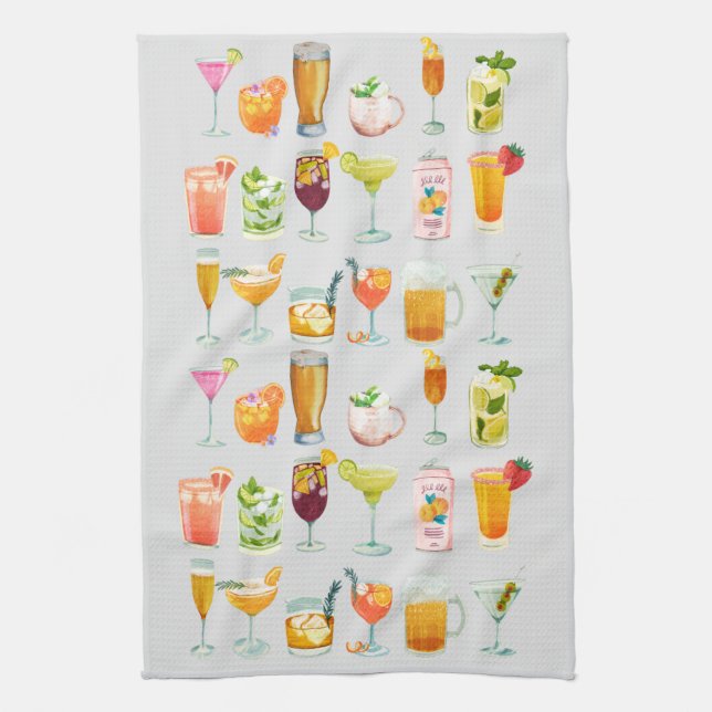 Bar Menu - Happy Hour Bar Tenders  Kitchen Towel (Vertical)