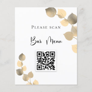 Bar menu QR code eucalyptus golden