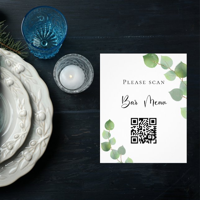 Bar menu QR code eucalyptus greenery (Creator Uploaded)