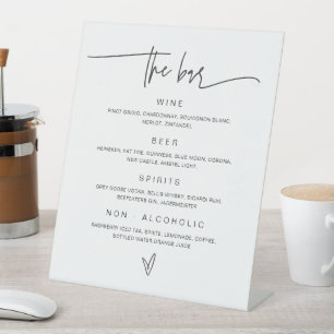 Bar Menu Wedding Drink Sign Reception Decor G400