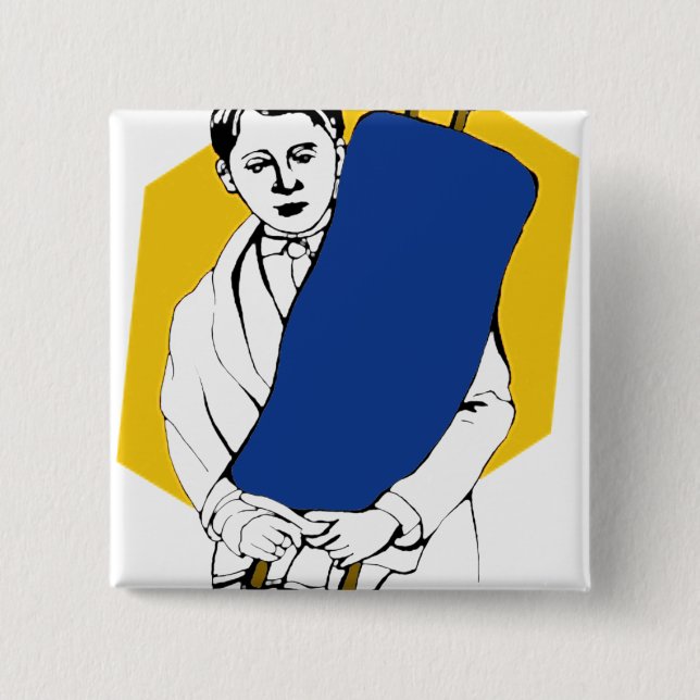 Bar MItzvah 2 Inch Square Button (Front)