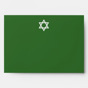 Bar Mitzvah 5 x 7 Green Envelope