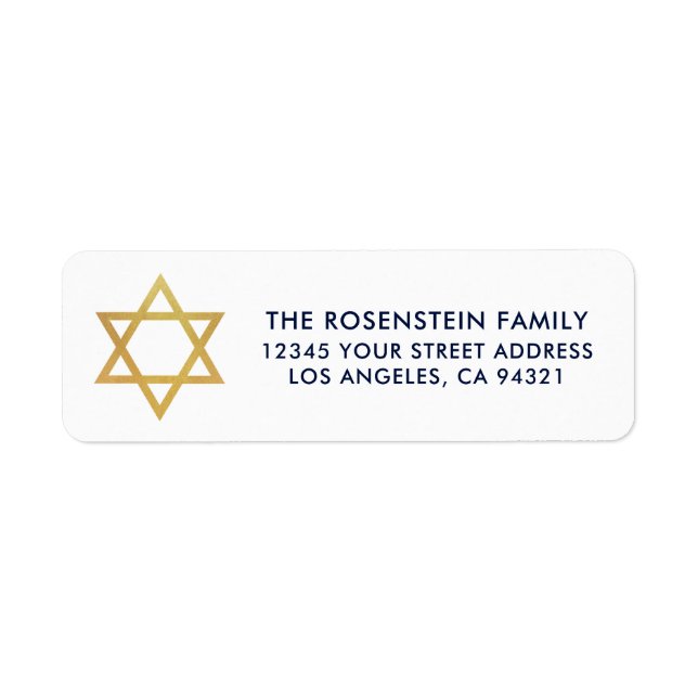 Bar Mitzvah and Bat Mitzvah Blue Gold Address (Front)