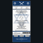 Bar Mitzvah Baseball Ticket Invitation<br><div class="desc">Navy Blue, White and Grey Baseball Ticket with the Star of David for your Bar Mitzvah Invitation. Two football helmets for your initials and centre Star of David in a faded blue colour. If you need a different colour combination or any other design changes please email paula@labellarue.com BEFORE CUSTOMIZING OR...</div>