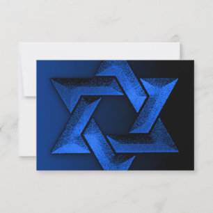 Bar Mitzvah Black and Blue Star of David RSVP