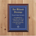 Bar Mitzvah Blessings custom gift Plaque<br><div class="desc">Bar Mitzvah gift with best wishes for future</div>