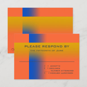 Bar Mitzvah Bleu et or Contemporain RSVP