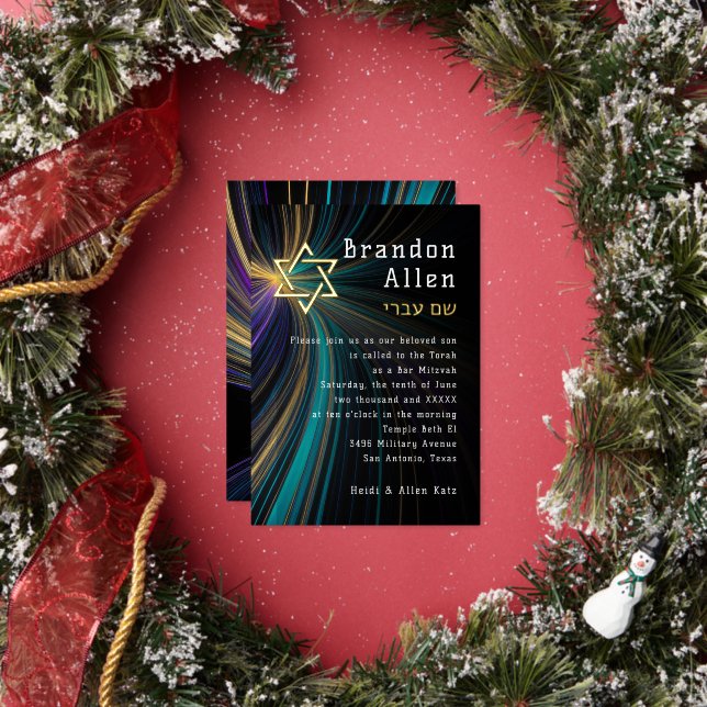 Bar Mitzvah Blue and Gold Rays (Insitu)