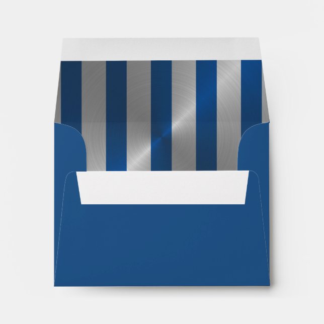 Bar Mitzvah Blue and Silver Stripe Star of David Envelopes (Back (Bottom))