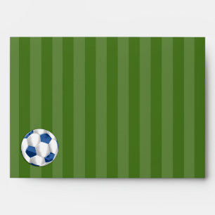 Bar Mitzvah Blue and White Soccer Ball Envelope