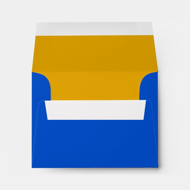 Bar Mitzvah Blue and Yellow on Any Colour Envelopes (Back (Bottom))