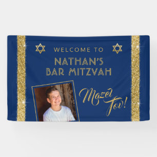 Bar Mitzvah Blue Welcome Mazel Tov Bannière
