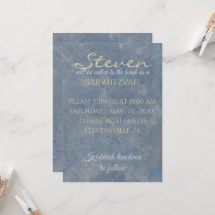Bar Mitzvah Blues Silvers Invitation