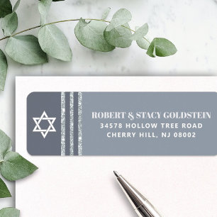 Bar Mitzvah Bold Grey Silver Tallit Adresse de ret