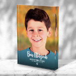 Bar Mitzvah Bold Modern Script Custom Keepsake Photo Block<br><div class="desc">Be proud, rejoice and showcase this milestone of your favourite Bar Mitzvah with this cool, unique, modern, personalized keepsake custom photo block! White calligraphy script, bold serif typography, and Star of David overlay the photo of your choice. Personalize the custom text with your Bar Mitzvah’s name and date. A great...</div>