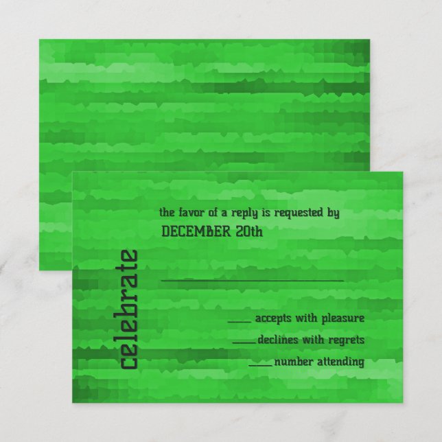 Bar Mitzvah Bright Green Techno Streaks Invitation (Front/Back)
