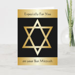 Bar Mitzvah Card<br><div class="desc">Star Of David Bar Mitvah Card. Customizable with any text of your choice. Design by justbyjulie.com</div>