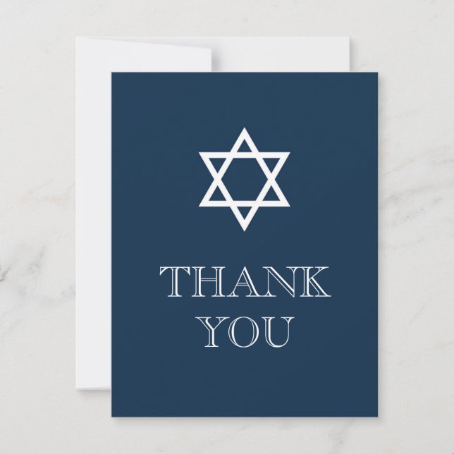 Bar Mitzvah Carte de remerciements - Garçon (Devant)