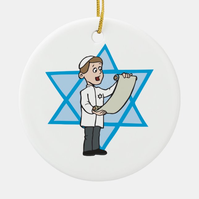 Bar Mitzvah Ceramic Ornament (Front)