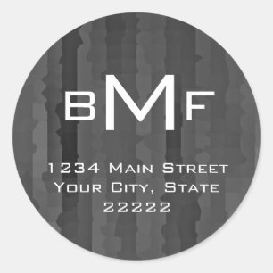 Bar Mitzvah Charcoal Grey Techno Streaks Classic Round Sticker