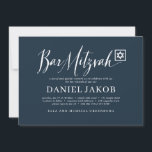 Bar Mitzvah Classic Script Modern Typography Invitation<br><div class="desc">Composed of playful script and serif typography; All against a backdrop of white background. 

This is designed by Select Party Supplies,  exclusive for Zazzle.

Available here:
http://www.zazzle.com/store/selectpartysupplies</div>