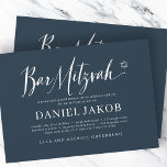 Bar Mitzvah Classic Script Modern Typography Invitation<br><div class="desc">Composed of playful script and serif typography; All against a backdrop of white background. 

This is designed by Select Party Supplies,  exclusive for Zazzle.

Available here:
http://www.zazzle.com/store/selectpartysupplies</div>