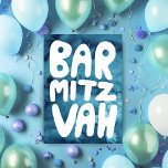 BAR MITZVAH Customizable Blue Watercolor Congrats Card<br><div class="desc">Hand drawn text by me for you with a colourful watercolor background. Add your own text to the inside of the card. For more designs and colours check my shop! Or let me know if you'd like something custom. I also have matching wrapping paper and of course both Bar and...</div>