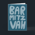 BAR MITZVAH Customizable Modern Blue Teal Card<br><div class="desc">Hand drawn text by me for you. Add your own text to the inside of the card or change the background colours. For more designs and colours check my shop! Or let me know if you'd like something custom. I also have matching wrapping paper and of course both Bar and...</div>